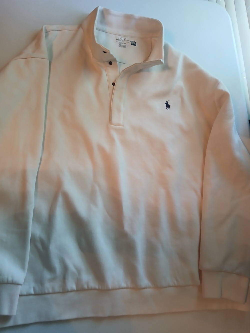 Men's Polo by Ralph Lauren Cream Crewneck Tee with Logo Size 3X